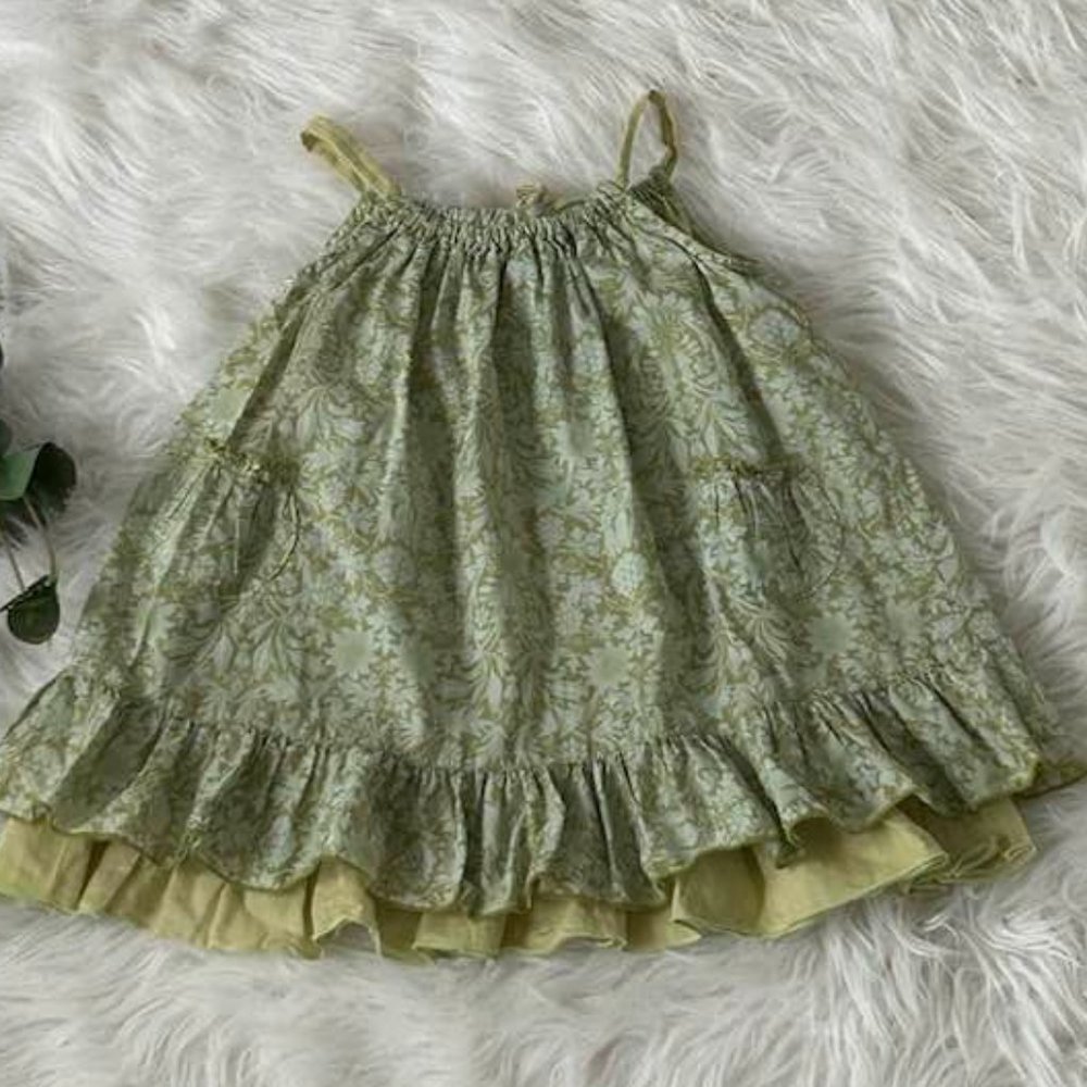 Neige Girls Cotton Sundress Front Pockets